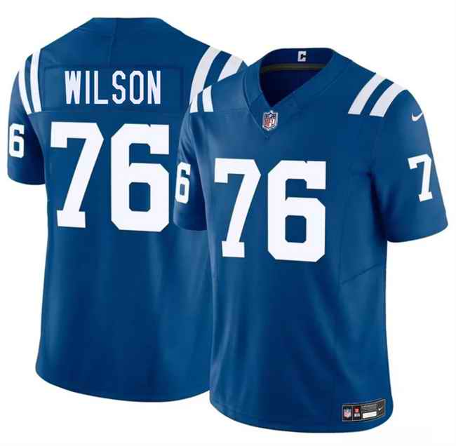 Men's Indianapolis Colts #76 Jack Wilson Blue 2025 F.U.S.E. Vapor Limited Stitched Football Jersey